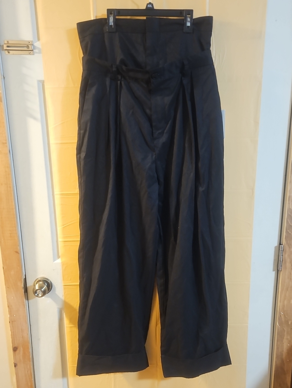 High-Waist Wide-Leg Black Trousers